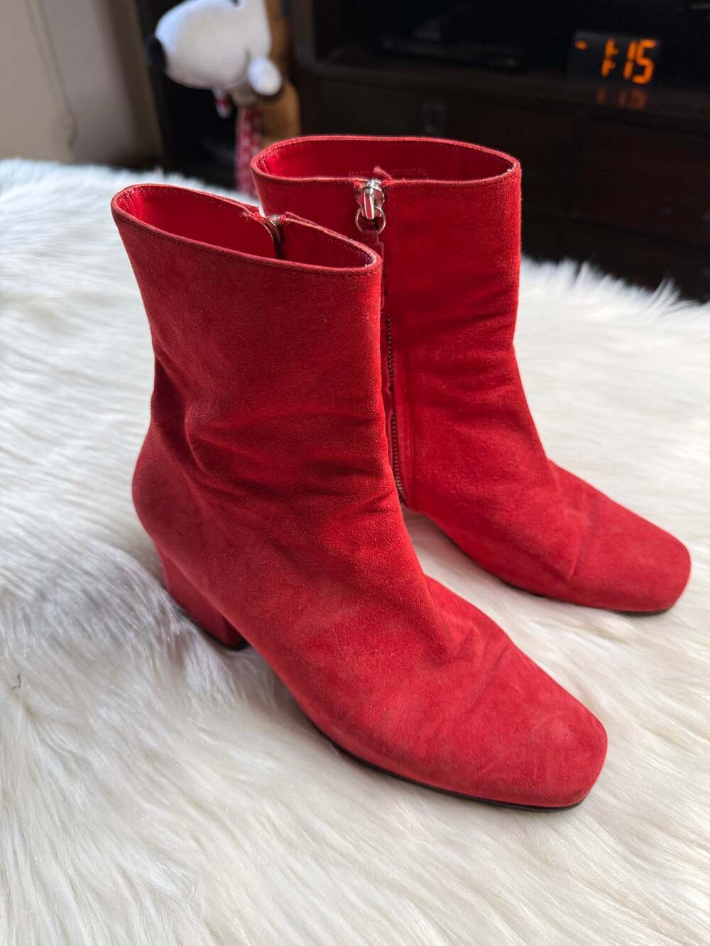 Dorateymur Red Suede Sybil Ankle Boots
